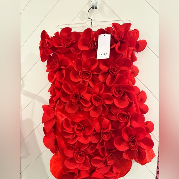 SOLD OUT NWT Akira Red She’s A Masterpiece Floral Mini Dress Size: Small - Picture 10 of 15